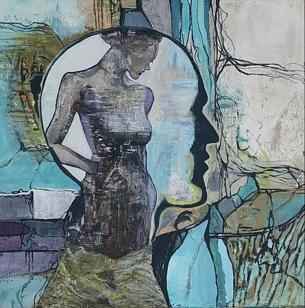 She is in my Mind geschilderd door Belinda Saul - Bos