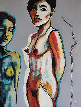 De drie gratiën geschilderd door Madame Kwast Art Studio - Esther Schoonderwoerd